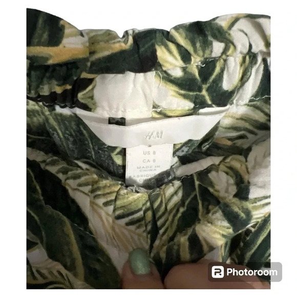 H&M Palm Print Pant/trouser size 8 - Picture 3 of 4